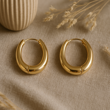 ANTI TARNISH CLASSIC OVAL SHAPE HOOP EARRING