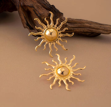 ANTITARNISH GOLDEN AURA SUN RAYS EARRING