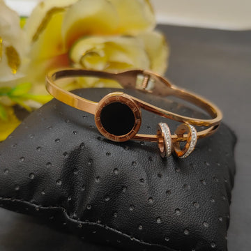 ANTI TARNISH STYLISH BLACK STUDDED DIAMOND RING BRACELET