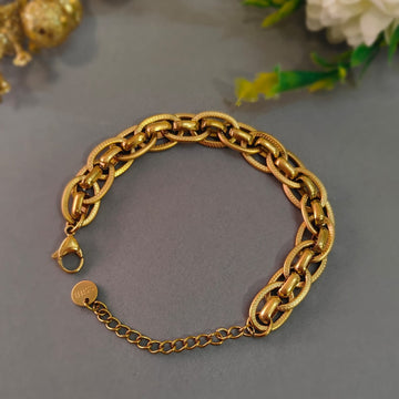 ANTI TARNISH GOLD TONE PLATED LINK CHAIN BRACELET