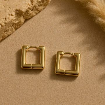 ANTI TARNISH ELEGANT SQUARE SHAPE HOOP EARRING