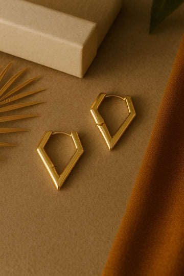 ANTI TARNISH CLASSIC TRIANGLE SHAPE HOOP EARRING