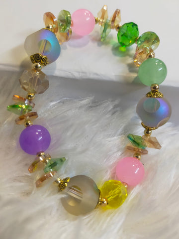 STYLISH MULTICOLOR ROUND CRYSTALBEADED BRACELET FOR WOMEN AND GIRLS