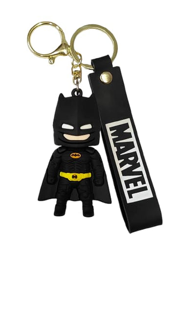 3D Cartoon Character rubber keychain with Strap Charm & Metal Hook.