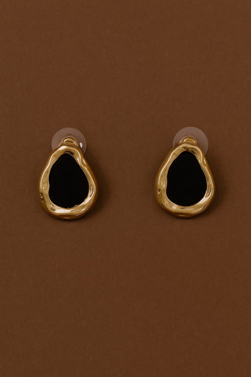STYLISH MOLTEN GOLD STATEMENT STUD EARRING
