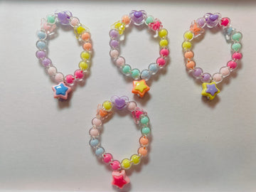 Colorful Beads, Purple heart,charms Bracelets for kids girls