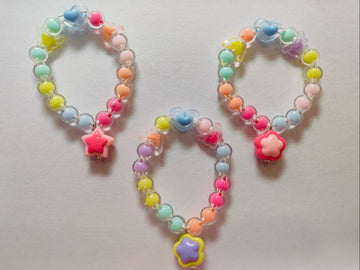 Colorful Beads, Blue heart, charms Bracelets for kids girls