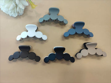 Dual Shade Matte finish Round claw clips for Women & Girls