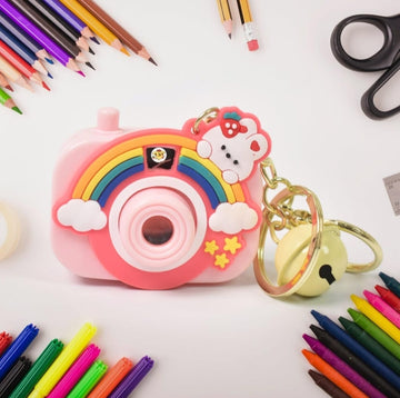 Cartoon Projection Camera Keychain Keyring for Bag, Car, Home.
