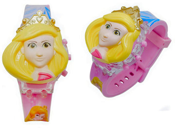 Aude kids Digital Princess rotating Light glowing with music tune watch