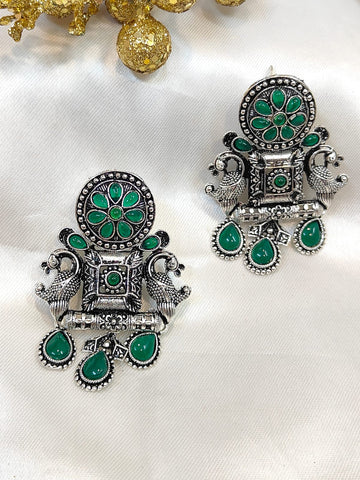 Royal Peacock green Ethnic Dangle Earring