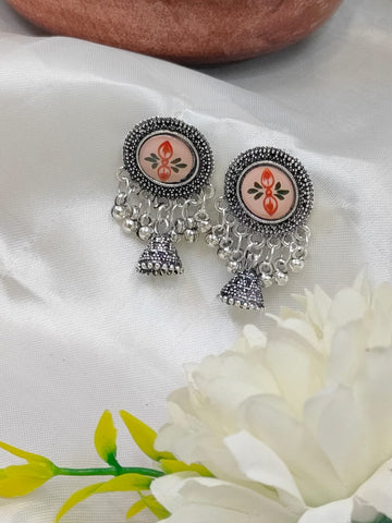 Fork Art Phool Jhumkas Earrings