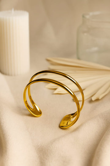 GOLD TONE PLATED CHUNKY CUFF BRACELET