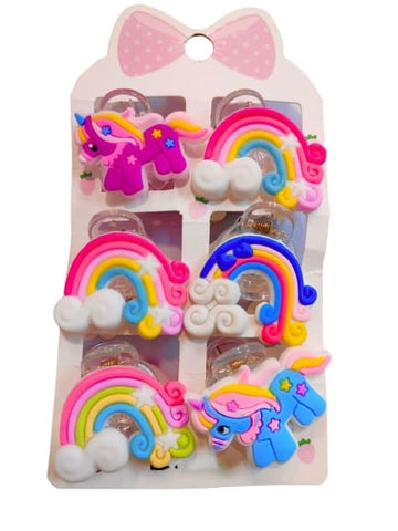 Unicorn Hair claw Clips For Girls (Set of 6)