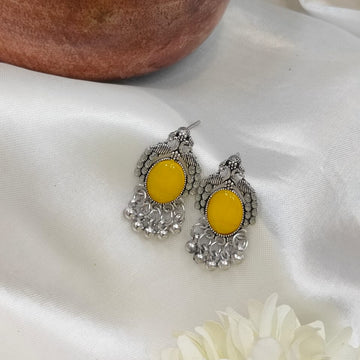 Rajwadi Peacock Jhumkas Earrings