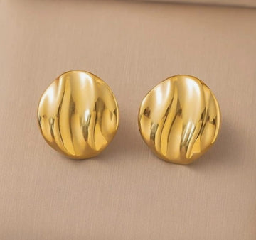 ANTITARNISH GOLDEN ROUND STUD EARRING