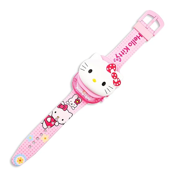 Aude kids Digital Hello kitty rotating Light glowing with music tune watch
