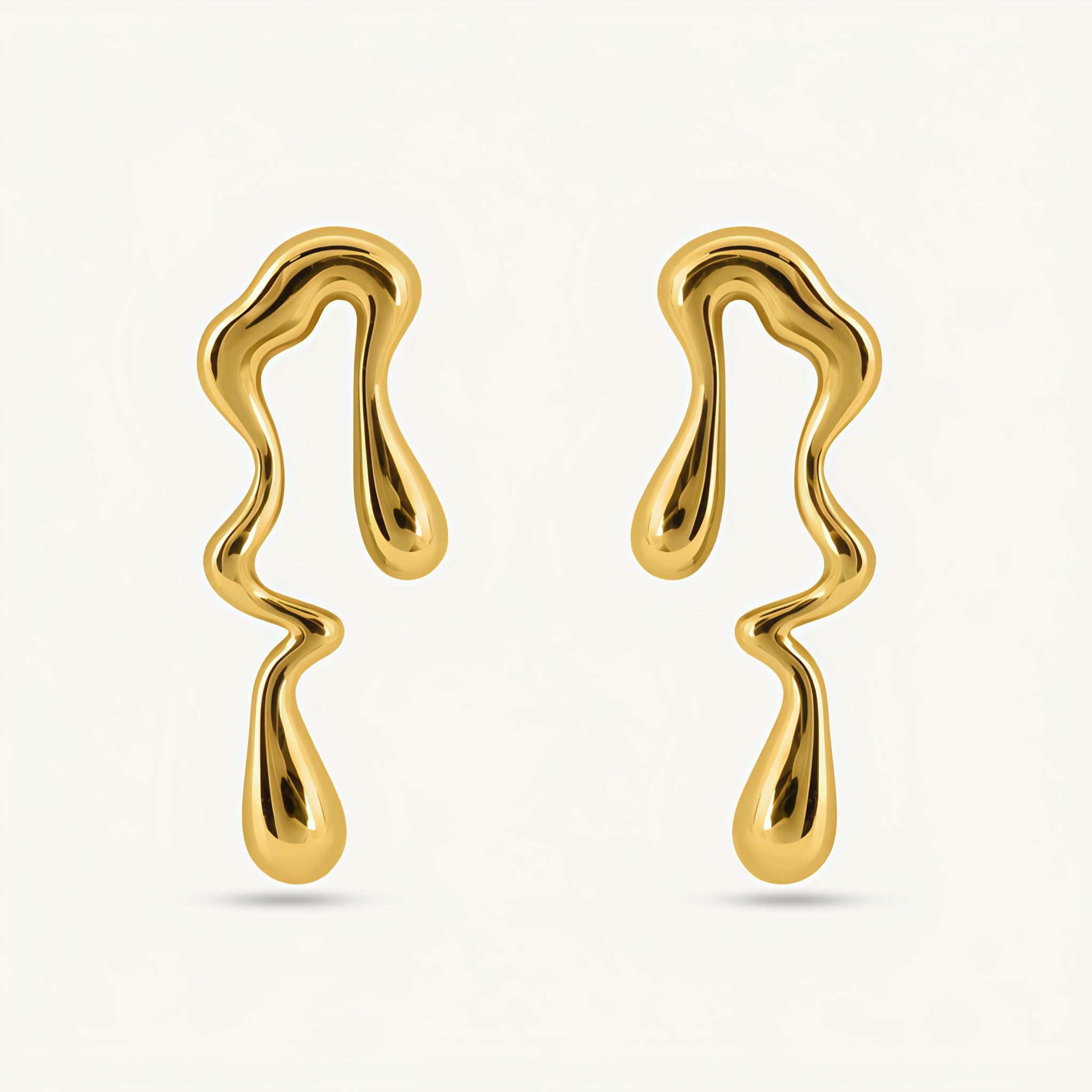 ANTITARNISH GOLDEN RIPPLE DROPS EARRING