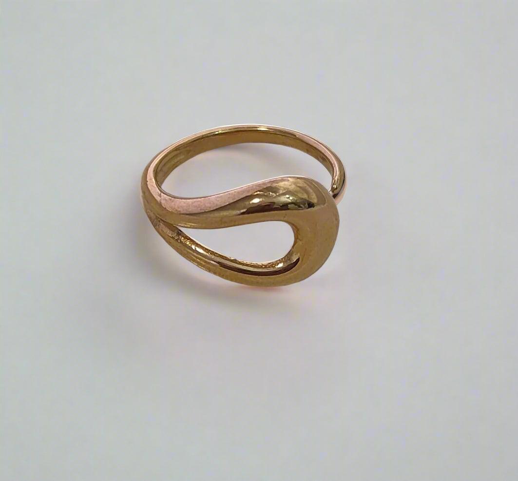 18k GOLD TONE ADJUSTABLE FINGER RING