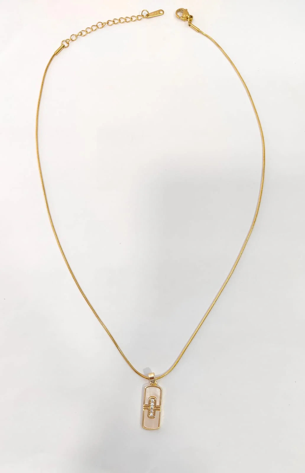 ANTI TARNISH MINIMAL WHITE PENDANT CHAIN