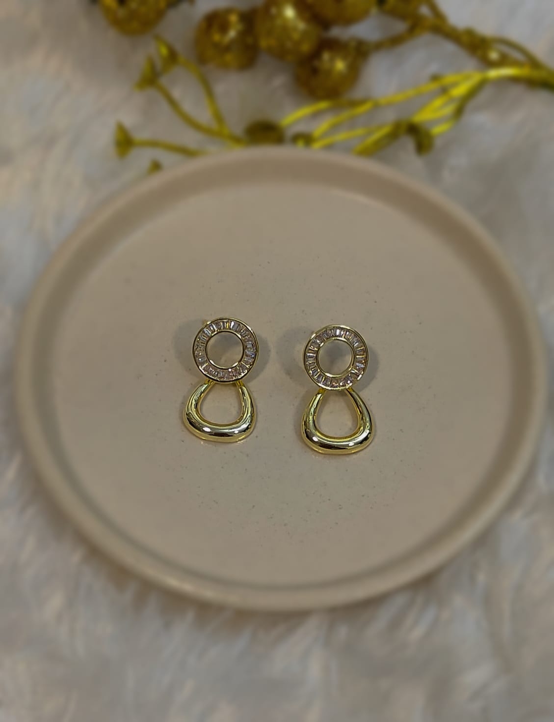 925 STERLING SILVER TONE PLATED DROP EARRING