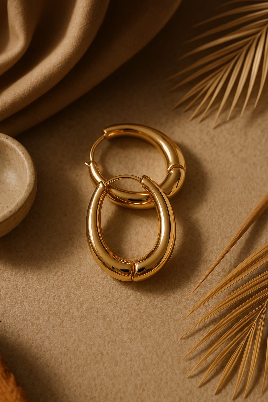 ANTI TARNISH CLASSIC OVAL SHAPE HOOP EARRING