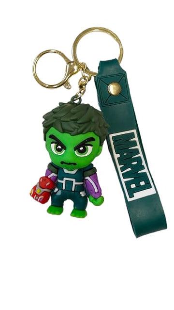 3D Cartoon Character rubber keychain with Strap Charm & Metal Hook.