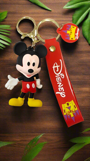 3D Cartoon Character rubber keychain with Strap Charm & Metal Hook.