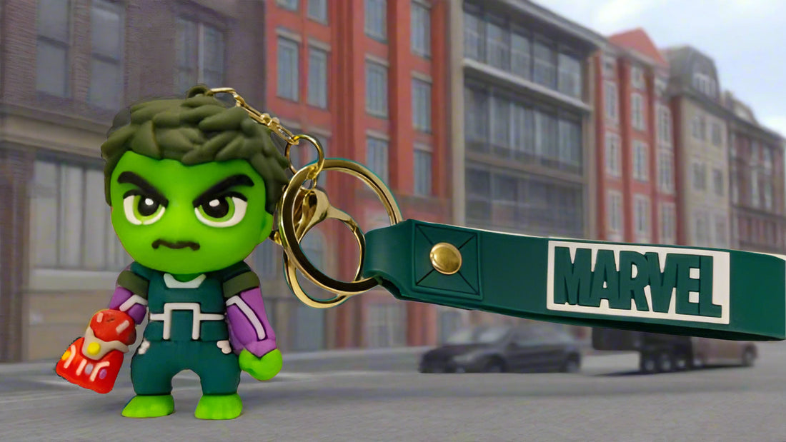 3D Cartoon Character rubber keychain with Strap Charm & Metal Hook.