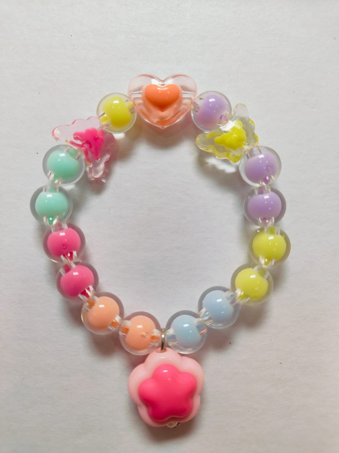 Colorful Beads ,orange heart ,charms Bracelets for kids girls