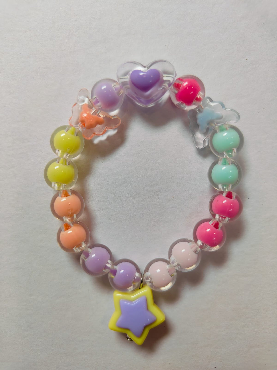 Colorful Beads, Purple heart,charms Bracelets for kids girls