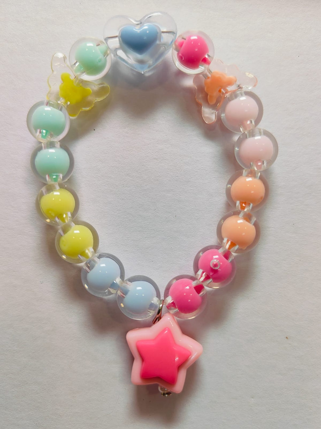 Colorful Beads, Blue heart, charms Bracelets for kids girls