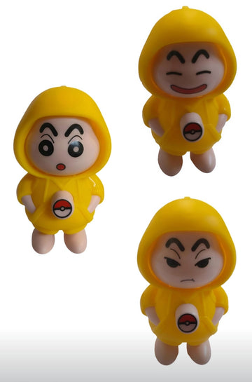 Shinchan -3D Cartoon Character Key Holder with face changing and Metal Hook.