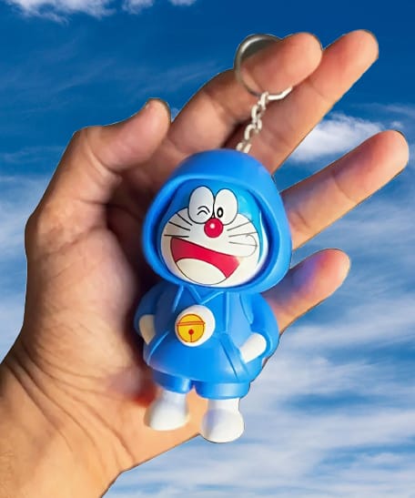 Doremon -3D Cartoon Character Key Holder with face changing and Metal Hook.