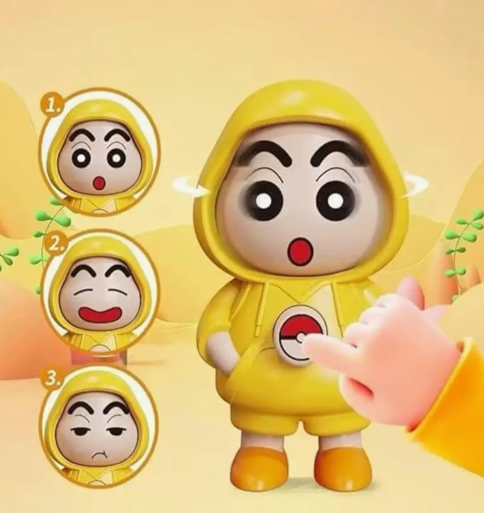 Shinchan -3D Cartoon Character Key Holder with face changing and Metal Hook.