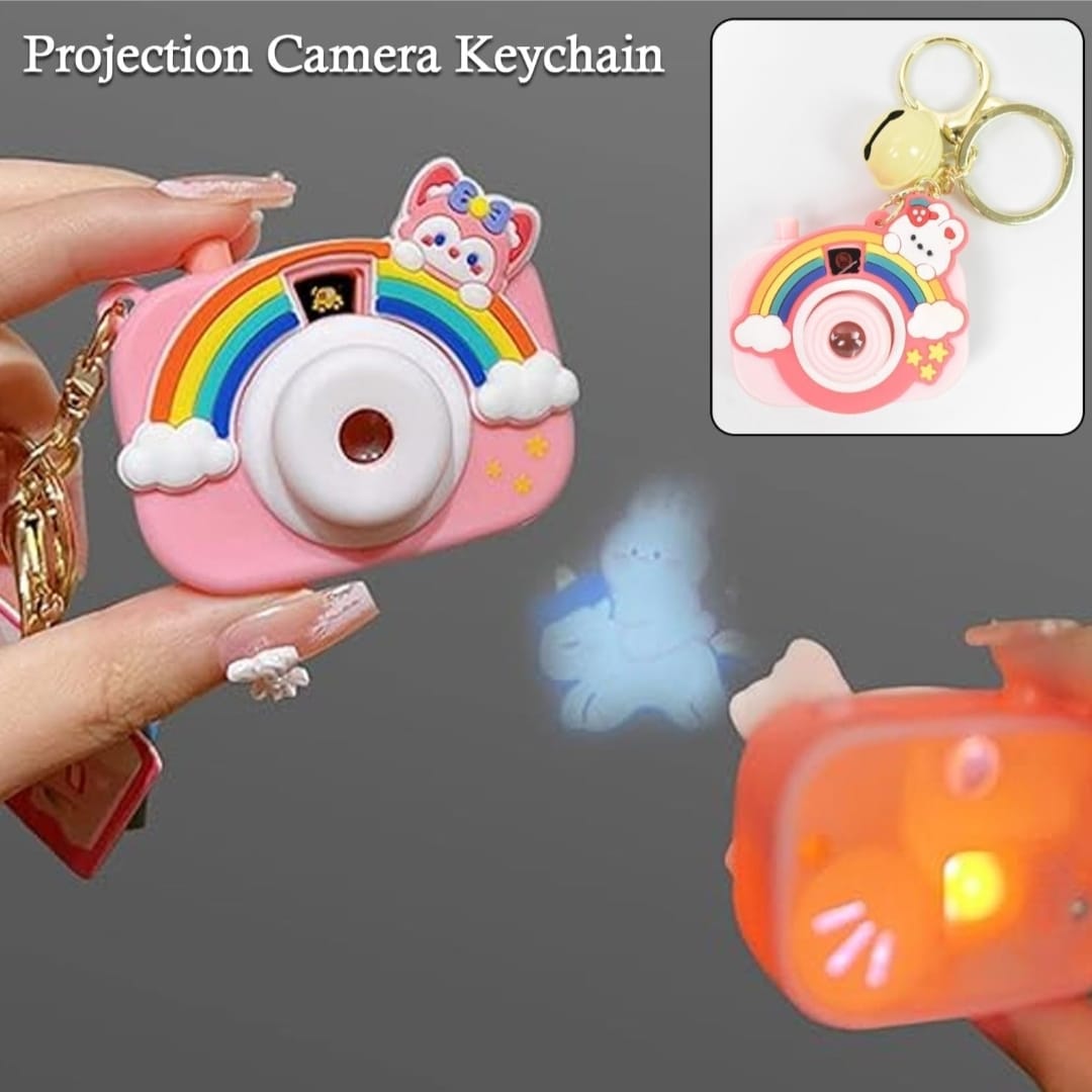 Cartoon Projection Camera Keychain Keyring for Bag, Car, Home.