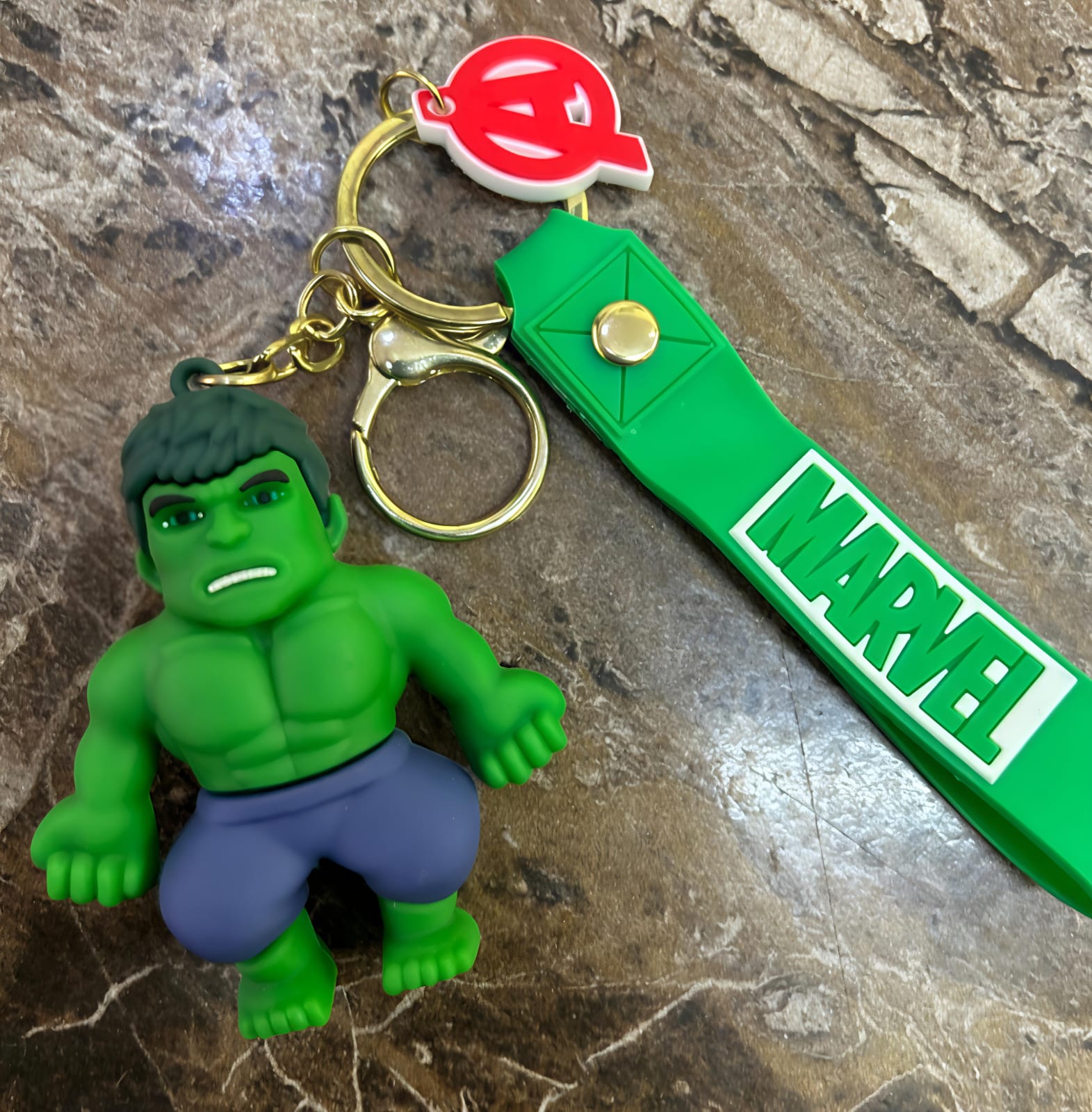 3D Cartoon Character rubber keychain with Strap Charm & Metal Hook.