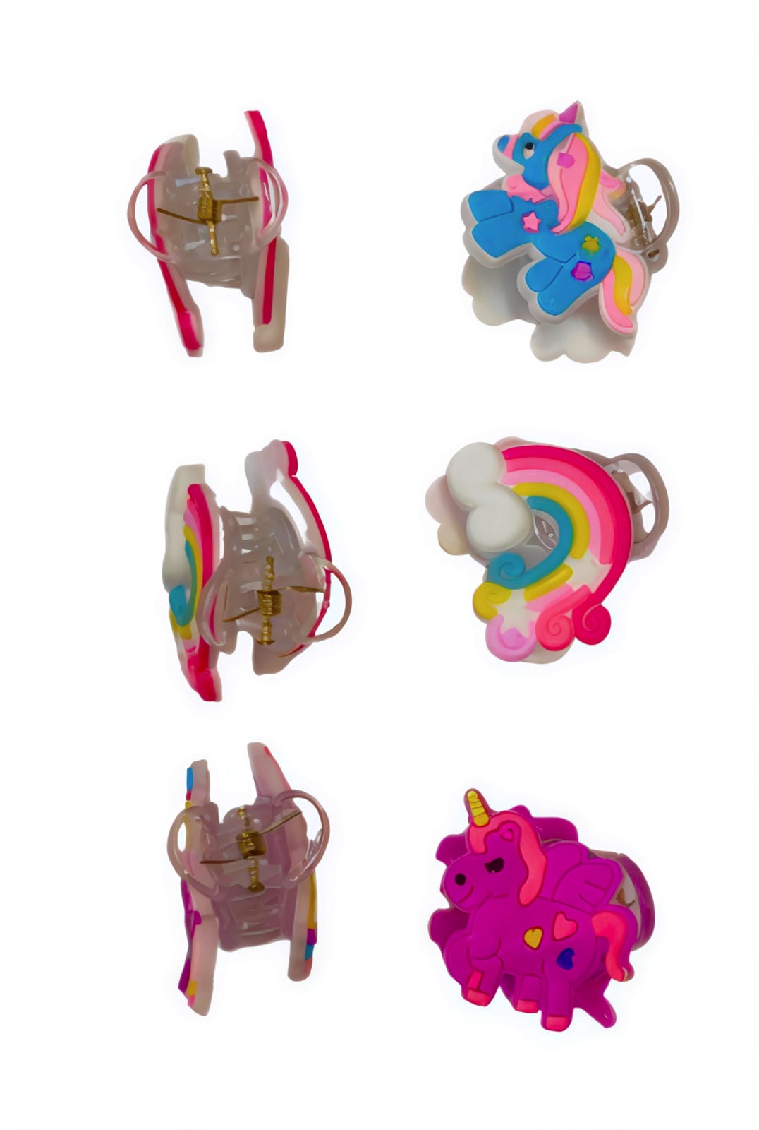 Unicorn Hair claw Clips For Girls (Set of 6)