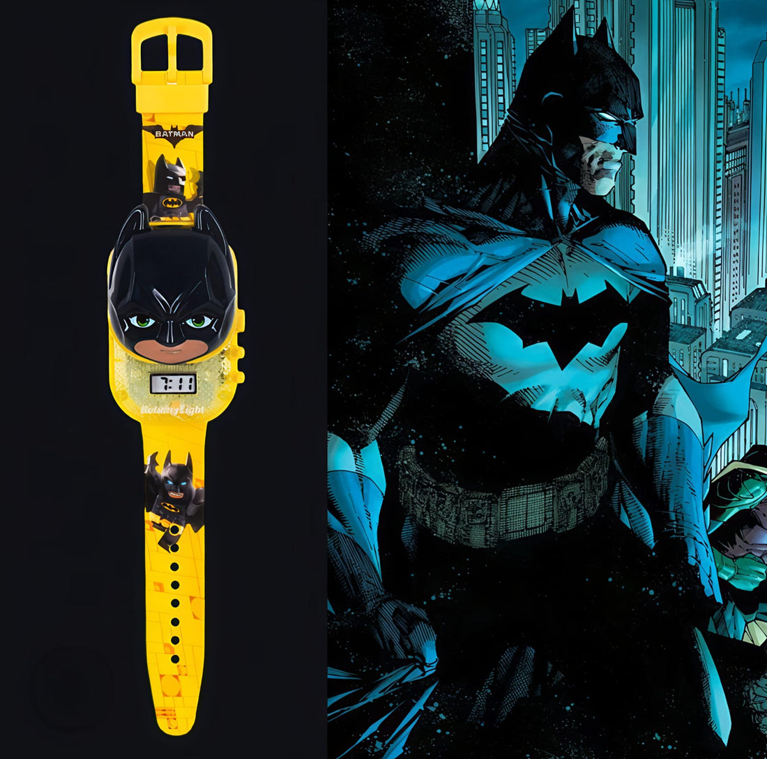 Aude kids Digital Batman rotating Light glowing with music tune watch