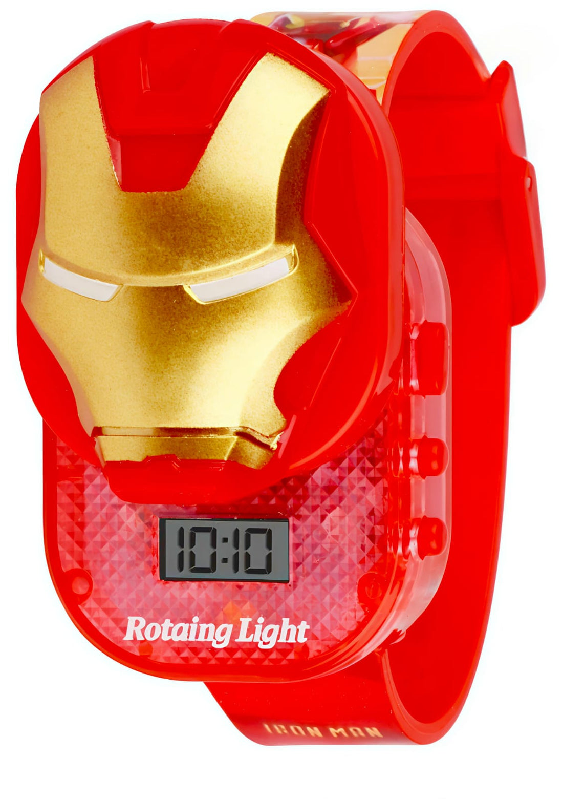 Aude kids Digital dial Iron man rotating Light glowing with music tune watch.