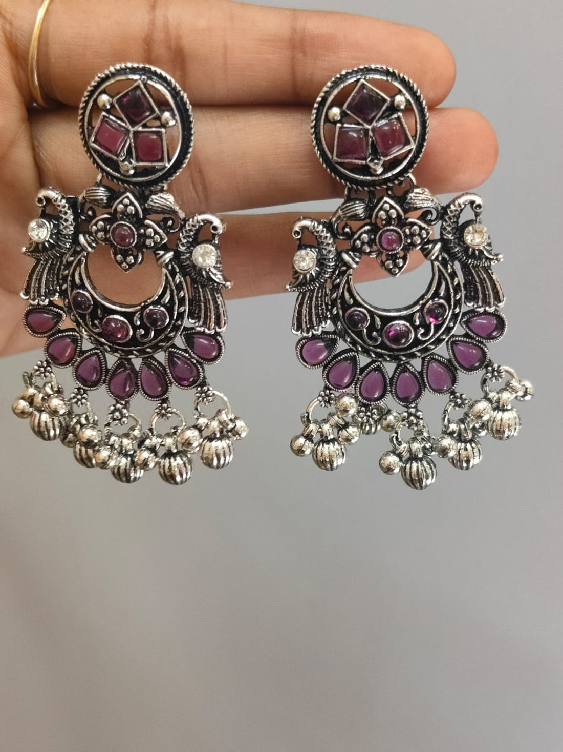 Peacock Glory Ethnic Chandbali Earrings