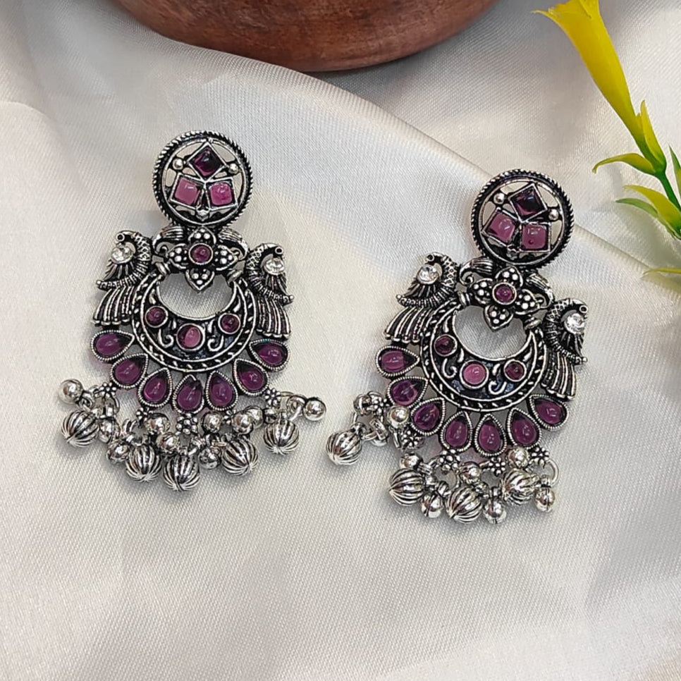 Peacock Glory Ethnic Chandbali Earrings