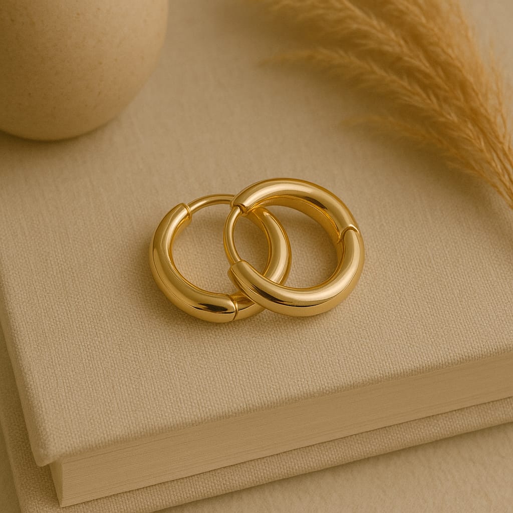 ANTI TARNISH MINIMAL THIN ROUND HOOP EARRING