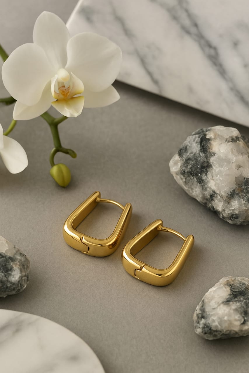 ANTI-TARNISH STYLISH JAR SHAPE HOOP EARRING