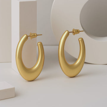 ANTI TARNISH OVAL SHAPE HOOP EARRING