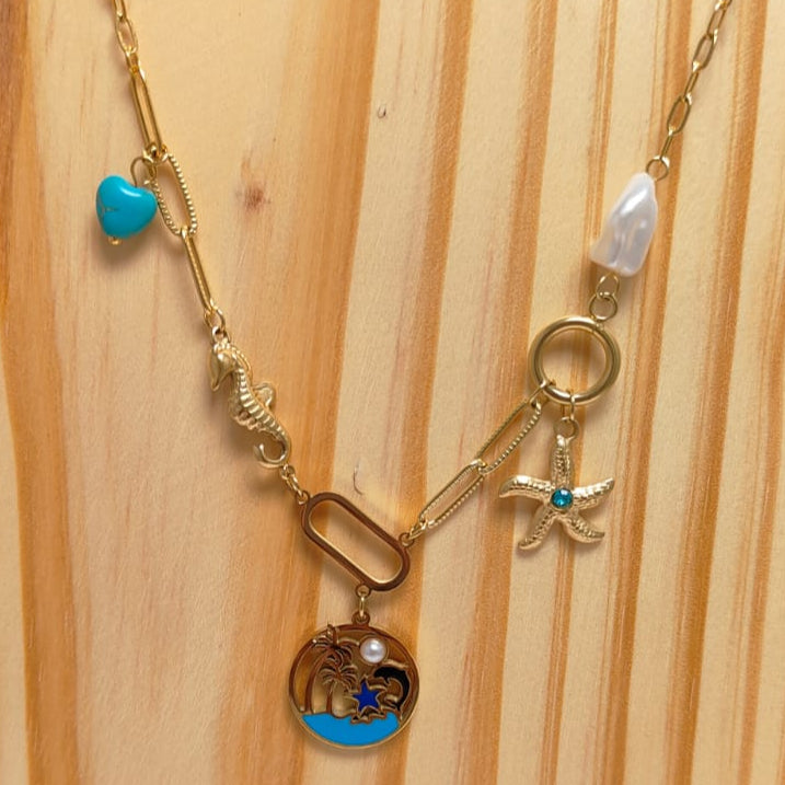 ANTI TARNISH MINIMAL CHARMS NECKLACE