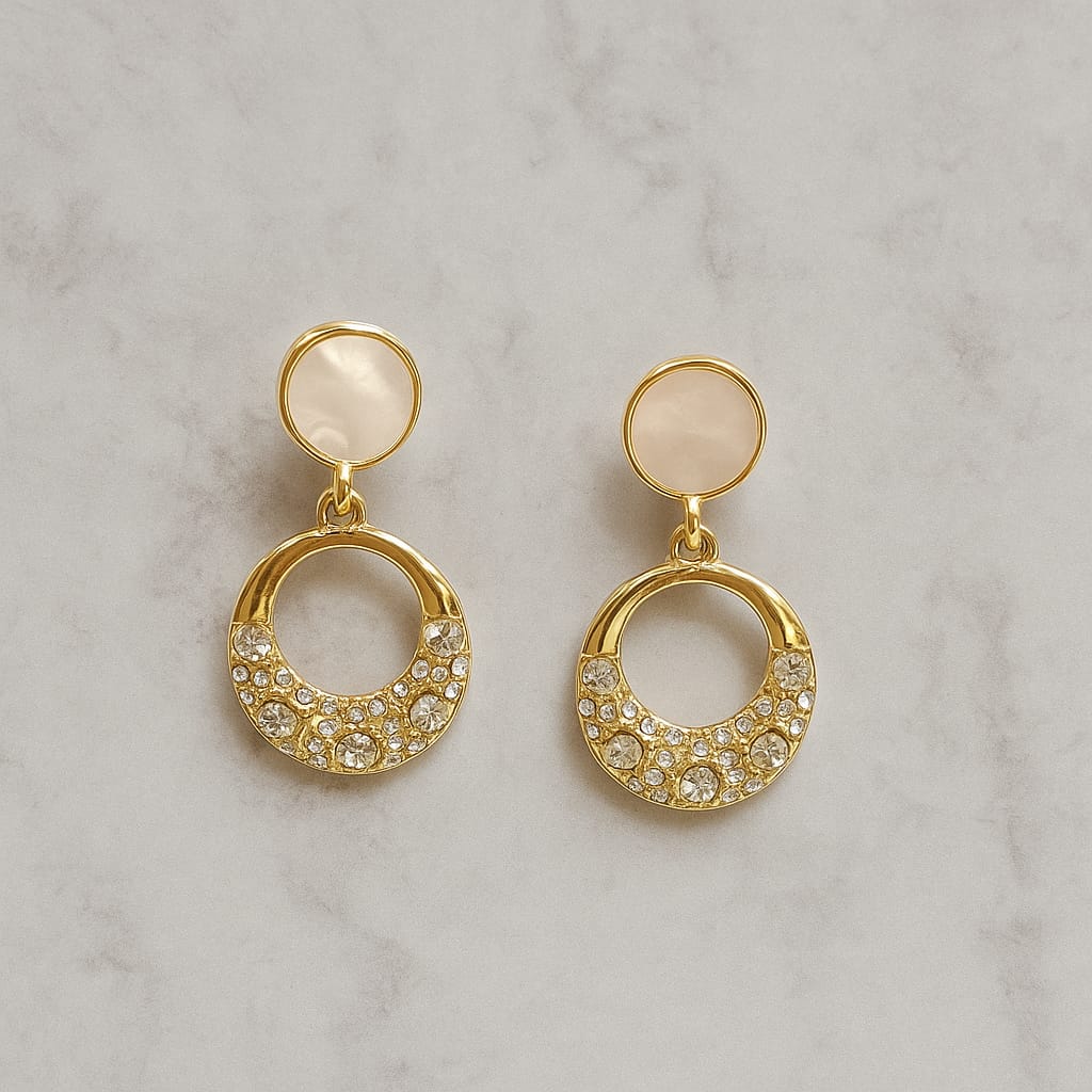 STYLISH FANCY PARTY WEAR DROP ROUND EARRING FOR WOMEN