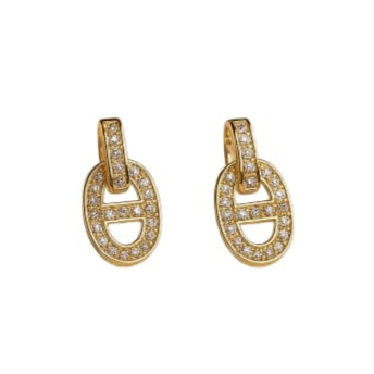 925 STERLING SILVER PLATED CUFF DIAMOND EARRING