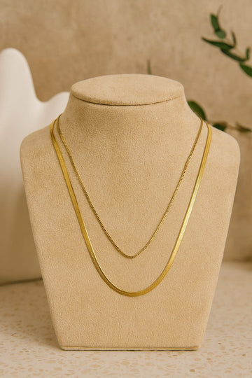 ANTI TARNISH GOLD TONE PLATED TWO LAYER CHAIN