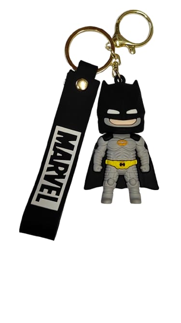 3D Cartoon Character rubber keychain with Strap Charm & Metal Hook.